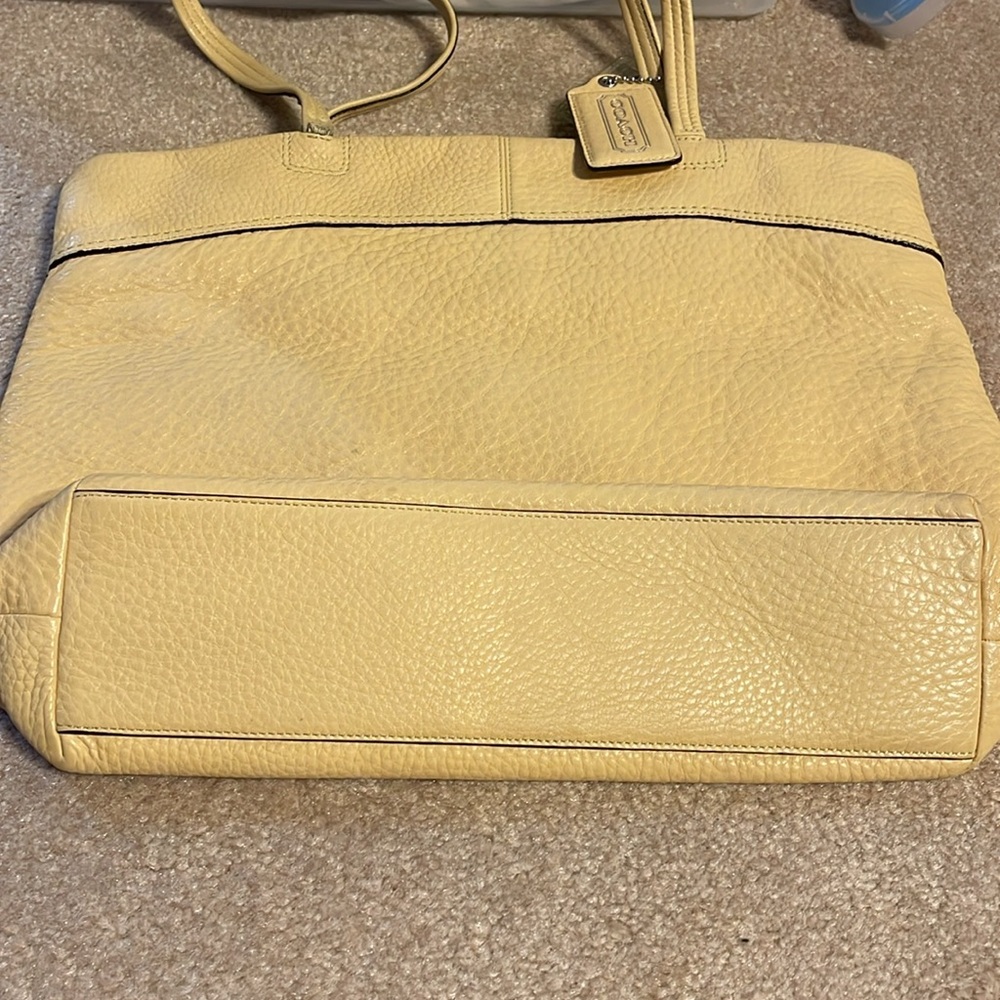 Coach Yellow Leather Tote Bag - Picture 2 of 5